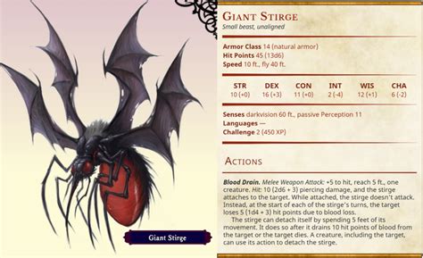 stirges dnd 5e|Dungeons & Dragons 5e Monster : Stirge .